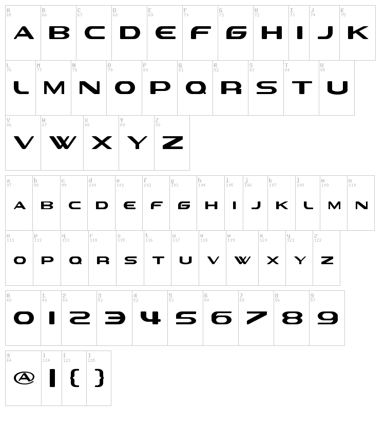 Sevil alias Esra lite font map